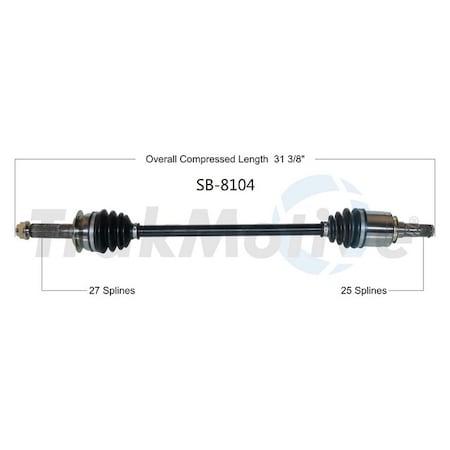 Surtrack Axle Cv Axle Shaft, Sb-8104 SB-8104